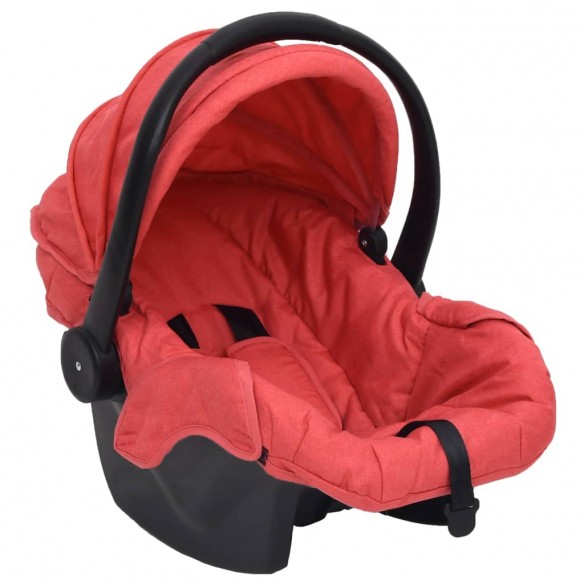 Poussette pour bébé 3-en-1 Rouge et noir Acier