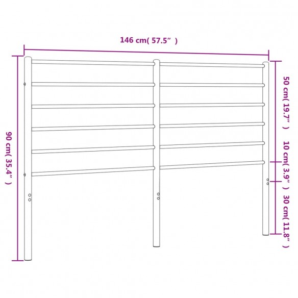 Tête de lit métal blanc 140 cm