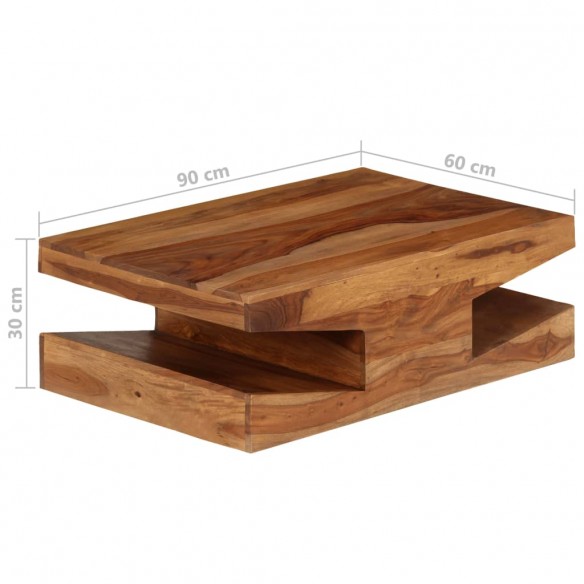 Table basse Bois massif de Sesham 90 x 60 x 30 cm