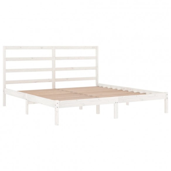 Cadre de lit Blanc Bois massif 180x200 cm Super King