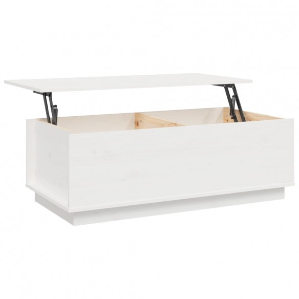 Table basse Blanc 100x50x35 cm Bois massif de pin