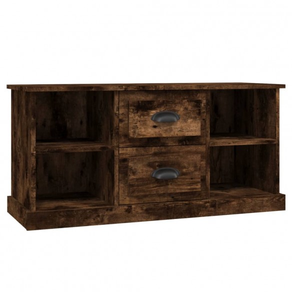 Meuble TV chêne fumé 99,5x35,5x48 cm bois d'ingénierie