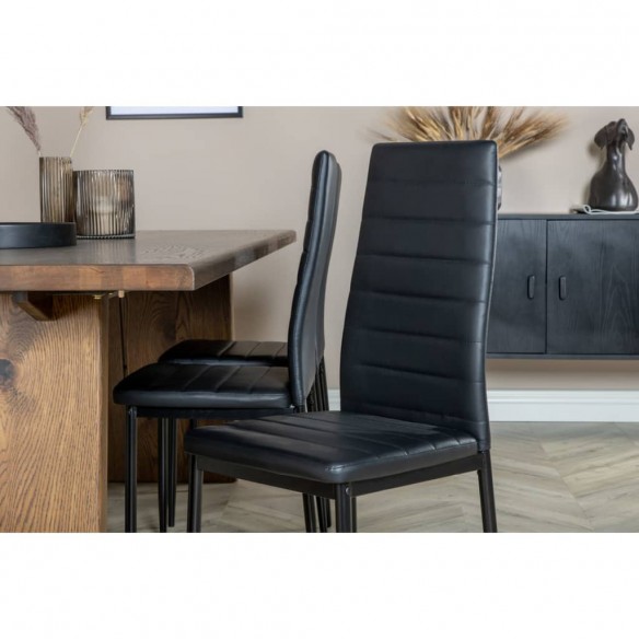 Venture Home Chaises à manger lot de 2 Slim aspect cuir noir