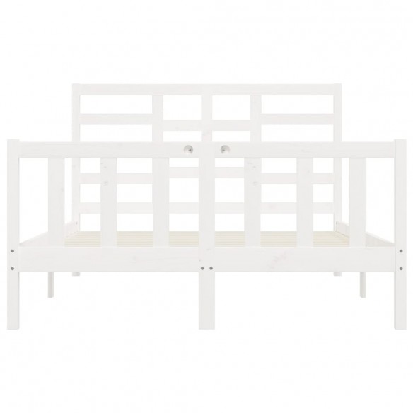 Cadre de lit Blanc Bois de pin massif 160x200 cm