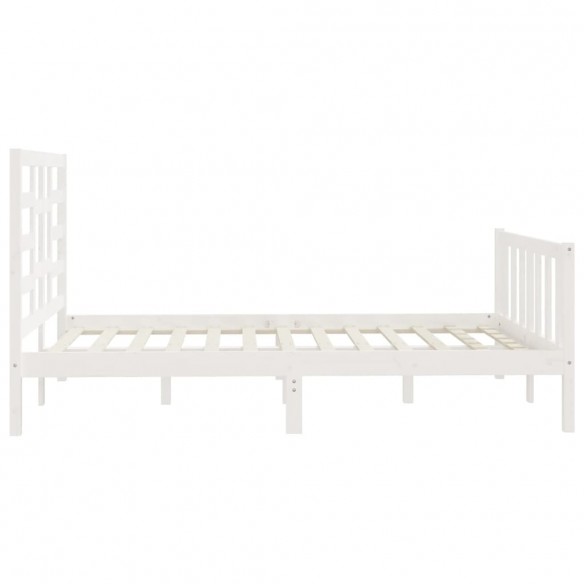 Cadre de lit Blanc Bois de pin massif 160x200 cm