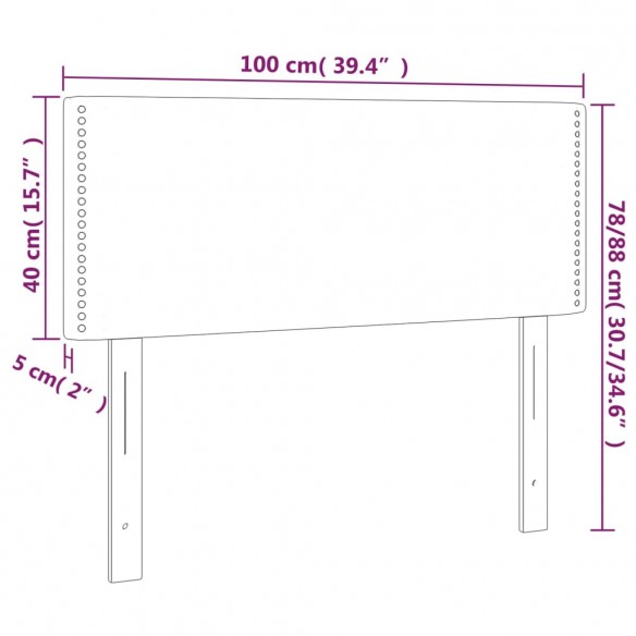 Tête de lit Crème 100x5x78/88 cm Tissu