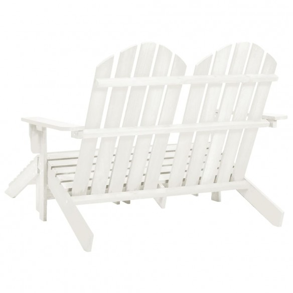 Chaise de jardin Adirondack 2 places et repose-pied Sapin Blanc