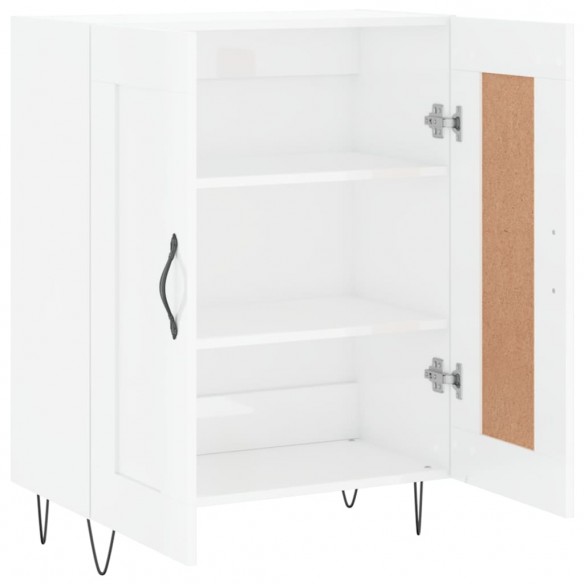 Buffet Blanc brillant 69,5x34x90 cm Bois d'ingénierie