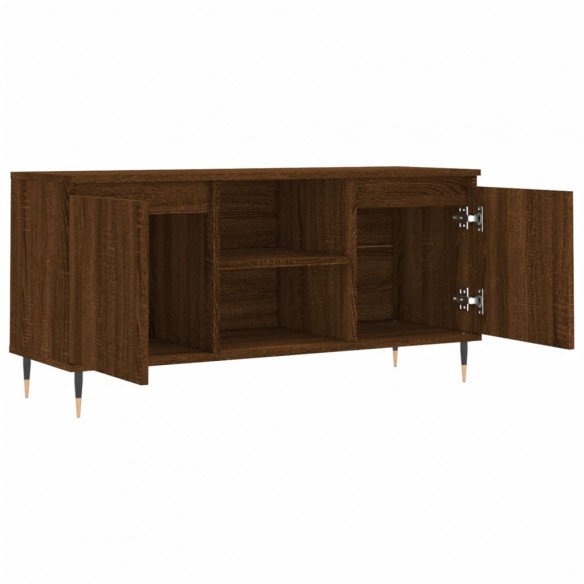 Meuble TV chêne marron 104x35x50 cm bois d'ingénierie