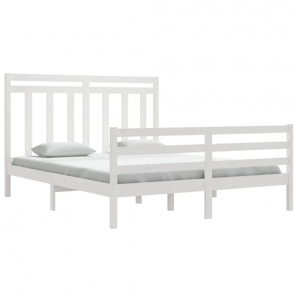 Cadre de lit Blanc Bois massif 160x200 cm