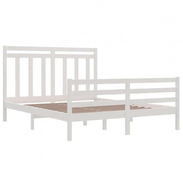 Cadre de lit Blanc Bois massif 160x200 cm