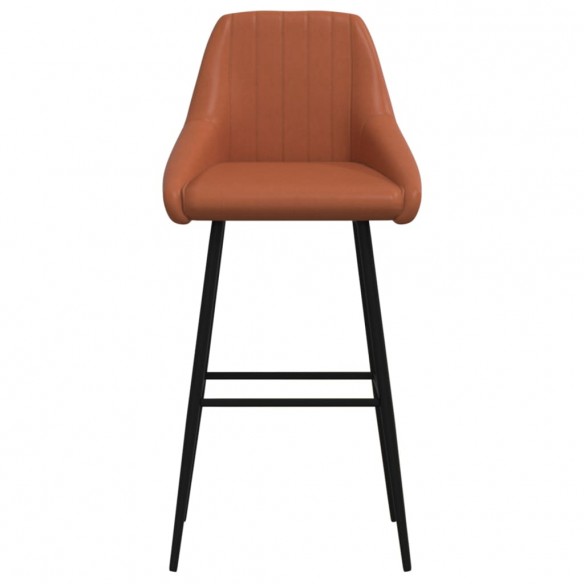 Tabourets de bar lot de 2 marron clair similicuir