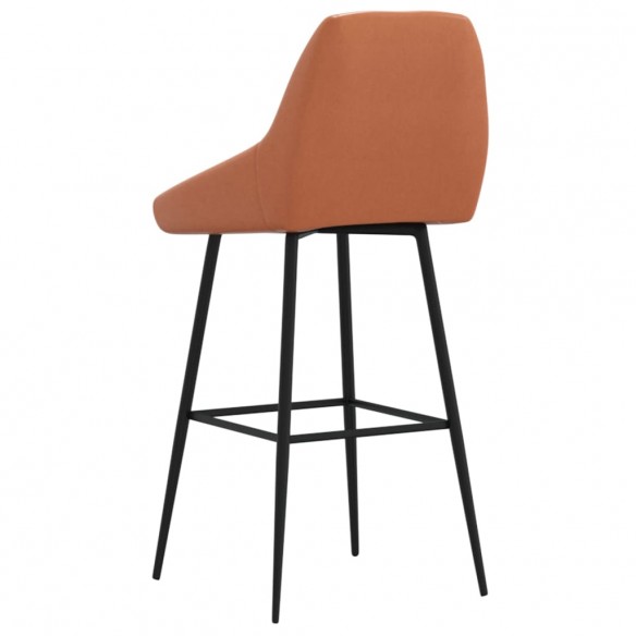 Tabourets de bar lot de 2 marron clair similicuir