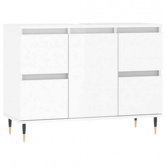 Armoire de salle de bain blanc brillant 80x33x60 cm