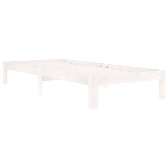 Cadre de lit Blanc Bois de pin massif 90x200 cm