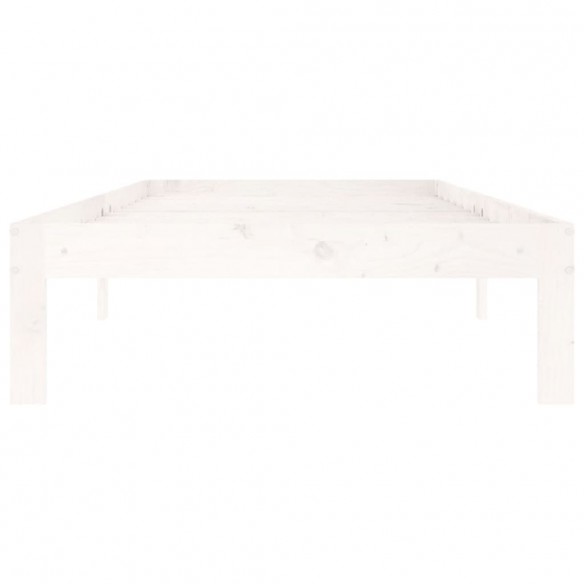 Cadre de lit Blanc Bois de pin massif 90x200 cm