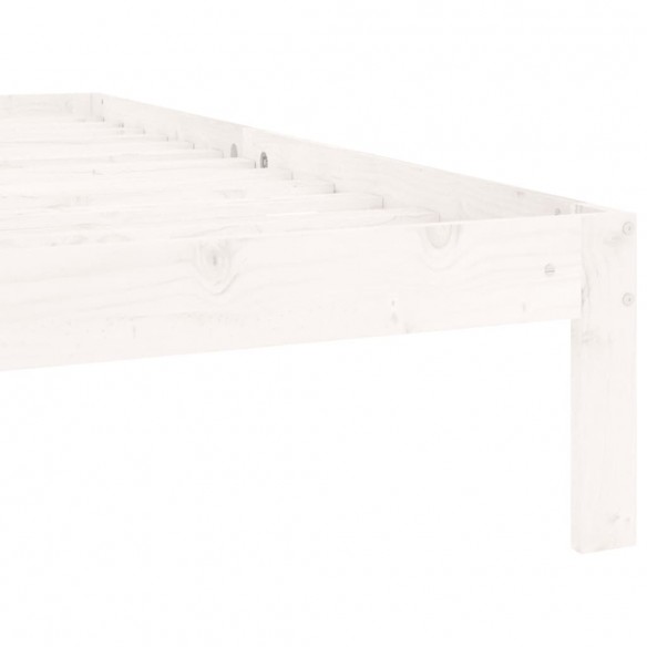 Cadre de lit Blanc Bois de pin massif 90x200 cm