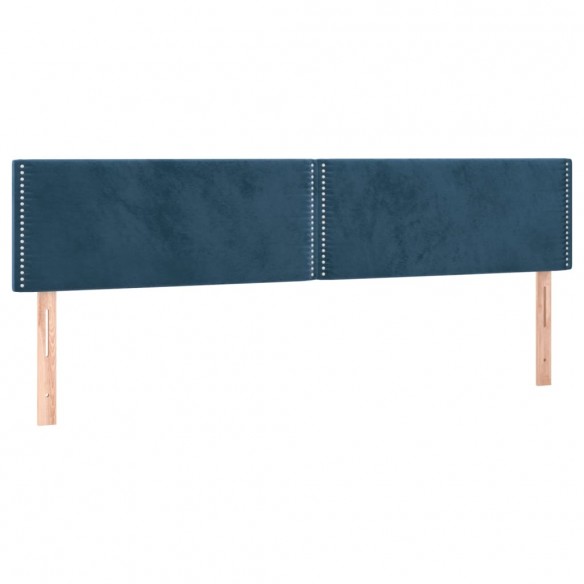 Têtes de lit 2 pcs Bleu foncé 90x5x78/88 cm Velours