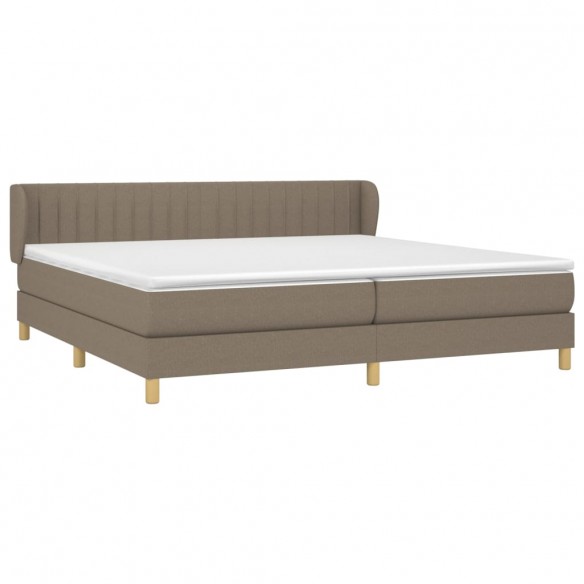 Cadre de lit avec matelas Taupe 200x200 cm Tissu