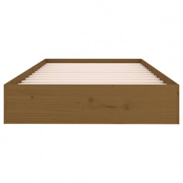 Cadre de lit Marron miel Bois massif 90x200 cm