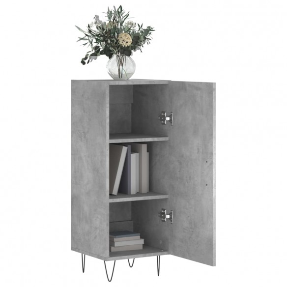 Buffet Gris béton 34,5x34x90 cm Bois d'ingénierie