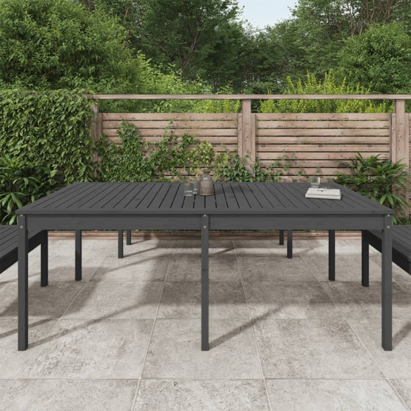 Table de jardin gris 203,5x100x76 cm bois massif de pin