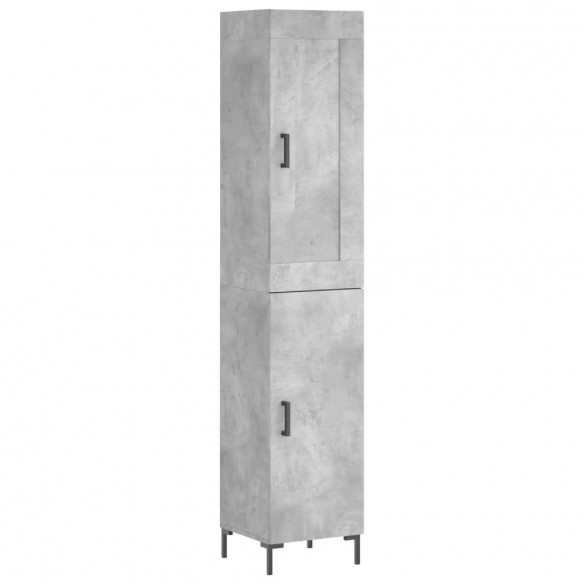 Buffet haut Gris béton 34,5x34x180 cm Bois d'ingénierie