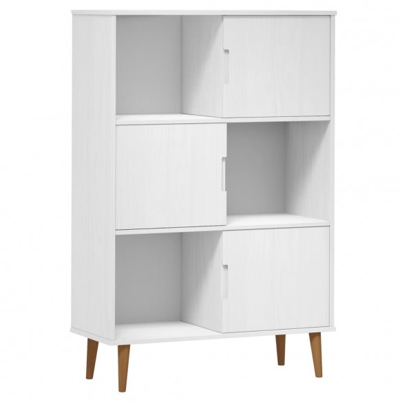 Bibliothèque MOLDE Blanc 90x35x133,5 cm Bois massif de pin