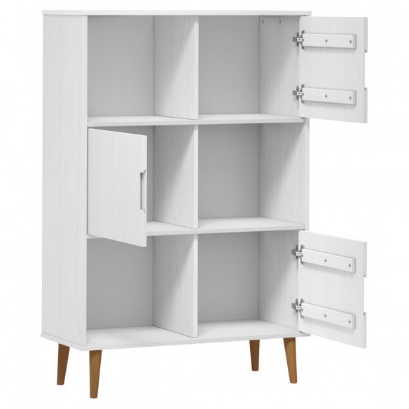 Bibliothèque MOLDE Blanc 90x35x133,5 cm Bois massif de pin