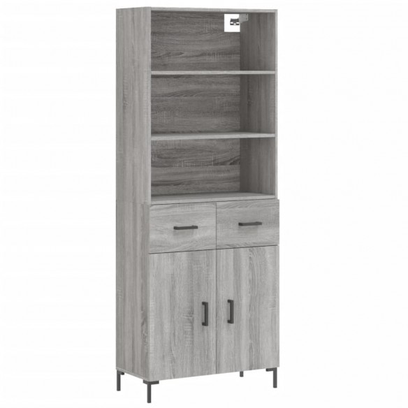 Buffet haut Sonoma gris 69,5x34x180 cm Bois d'ingénierie