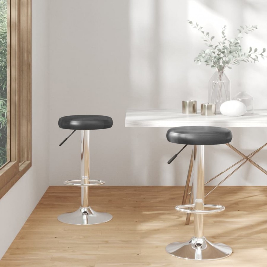 Tabourets de bar lot de 2 noir similicuir