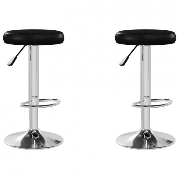 Tabourets de bar lot de 2 noir similicuir