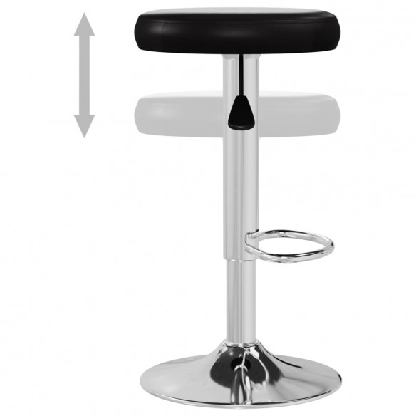 Tabourets de bar lot de 2 noir similicuir