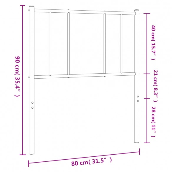 Tête de lit métal noir 75 cm