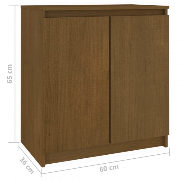 Armoire latérale marron miel 60x36x65 cm bois de pin massif