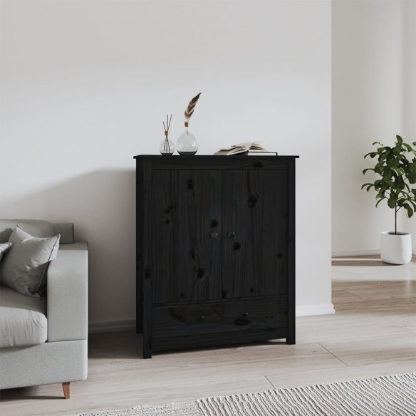 Buffet Noir 83x41,5x100 cm Bois massif de pin