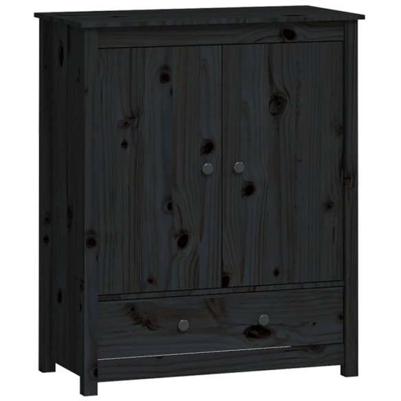 Buffet Noir 83x41,5x100 cm Bois massif de pin