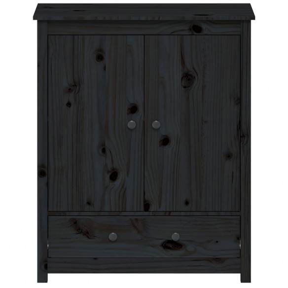 Buffet Noir 83x41,5x100 cm Bois massif de pin