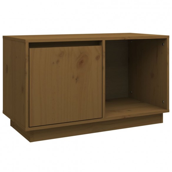 Meuble TV Marron miel 74x35x44 cm Bois de pin massif