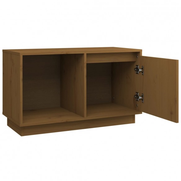 Meuble TV Marron miel 74x35x44 cm Bois de pin massif