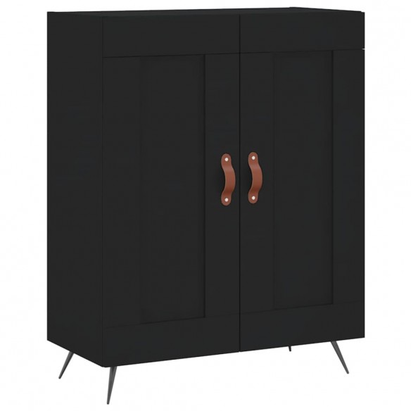 Buffet noir 69,5x34x90 cm bois d'ingénierie