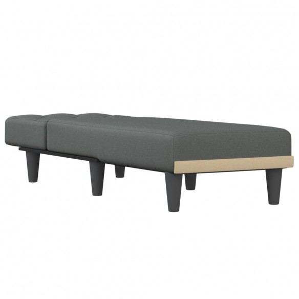 Chaise longue gris foncé tissu