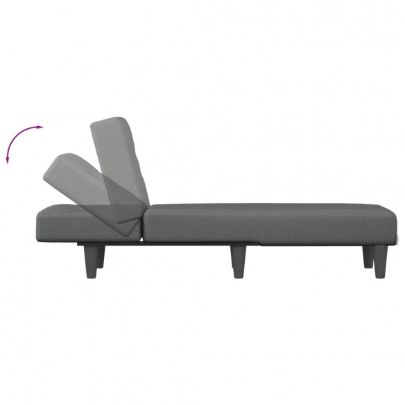 Chaise longue gris foncé tissu