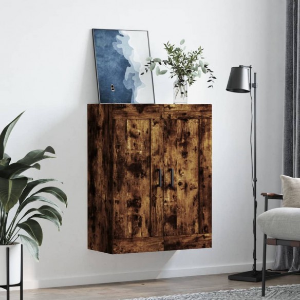 Armoire murale chêne fumé 69,5x34x90 cm bois d'ingénierie