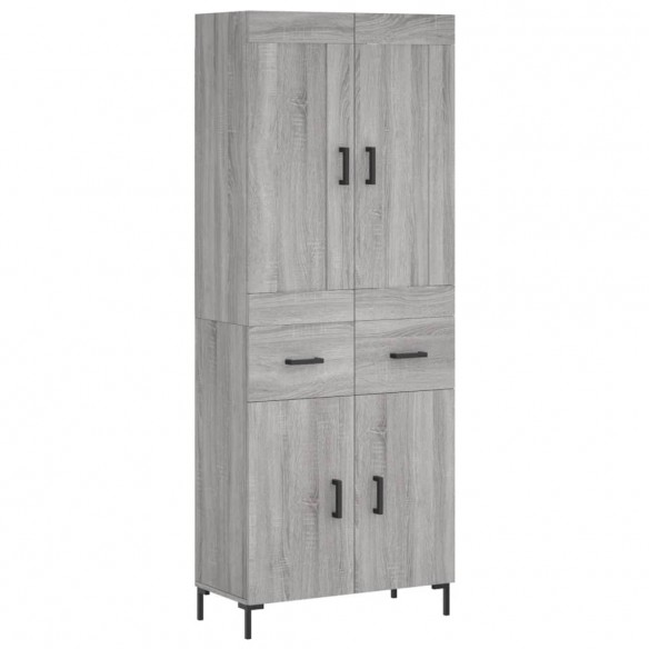 Buffet haut Sonoma gris 69,5x34x180 cm Bois d'ingénierie