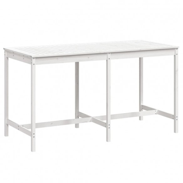 Table de jardin blanc 203,5x90x110 cm bois massif de pin