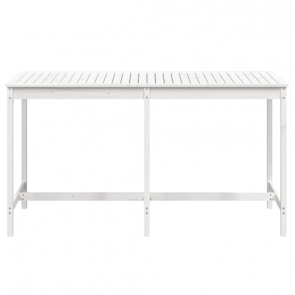 Table de jardin blanc 203,5x90x110 cm bois massif de pin