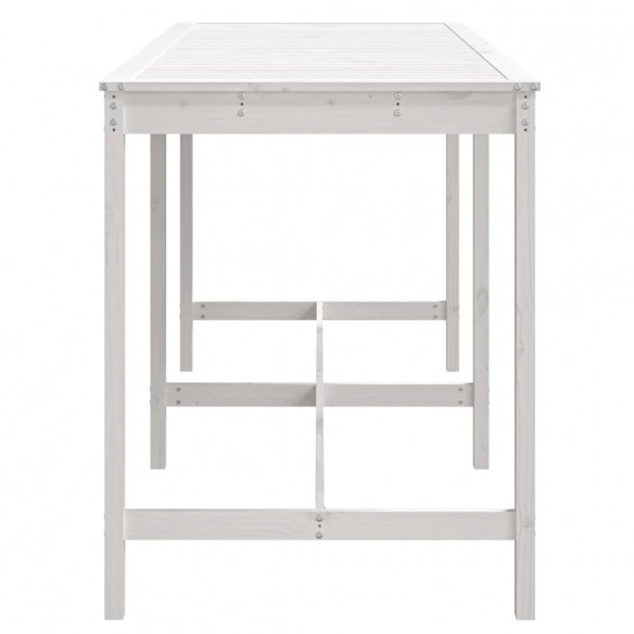 Table de jardin blanc 203,5x90x110 cm bois massif de pin