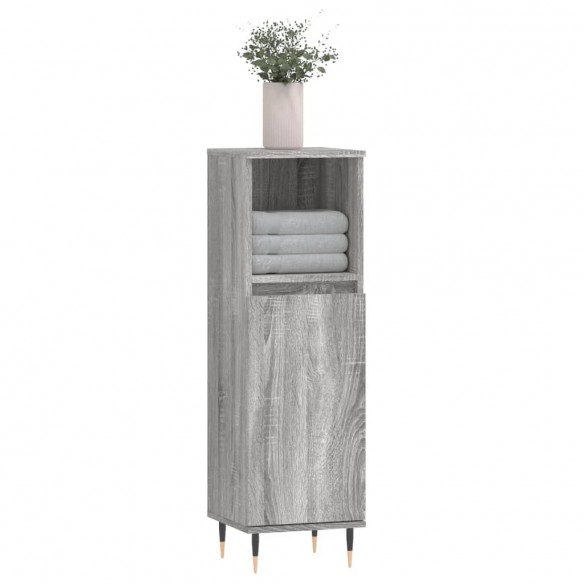 Armoire salle de bain sonoma gris 30x30x100 cm