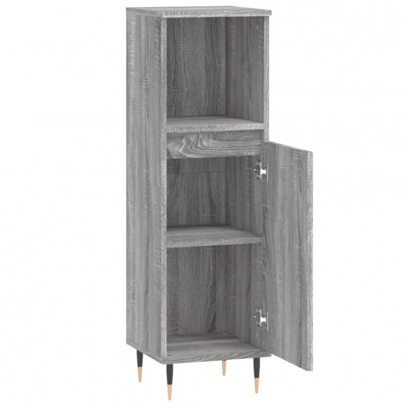 Armoire salle de bain sonoma gris 30x30x100 cm